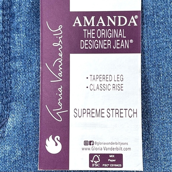 Gloria Vanderbilt Women's Amanda Tapered Leg Classic Rise Jeans -10 Long - Picture 5 of 5